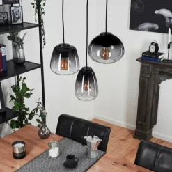 Suspension Mechaico Noir, 3 lumières