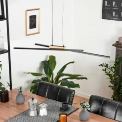 Suspension Meiral LED Noir, 2 lumières