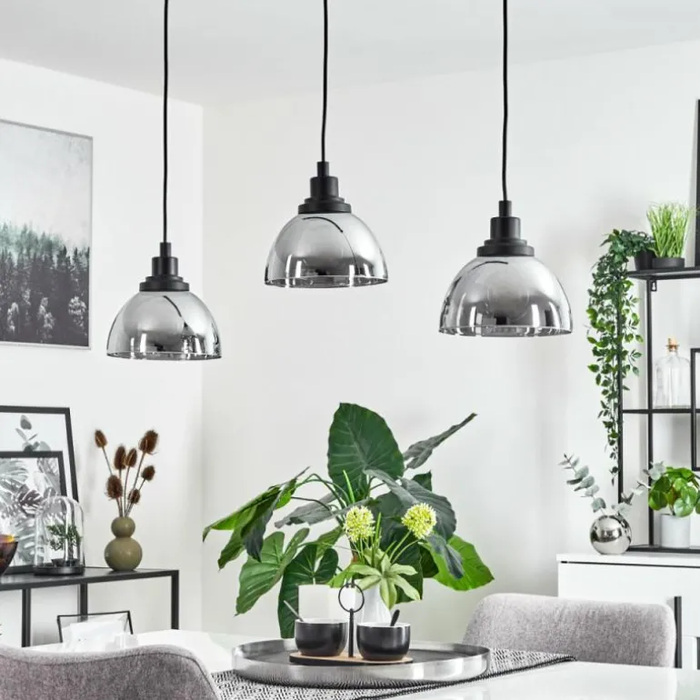 Suspension Morzine Noir, 3 lumières