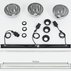 Suspension Morzine Noir, 3 lumières