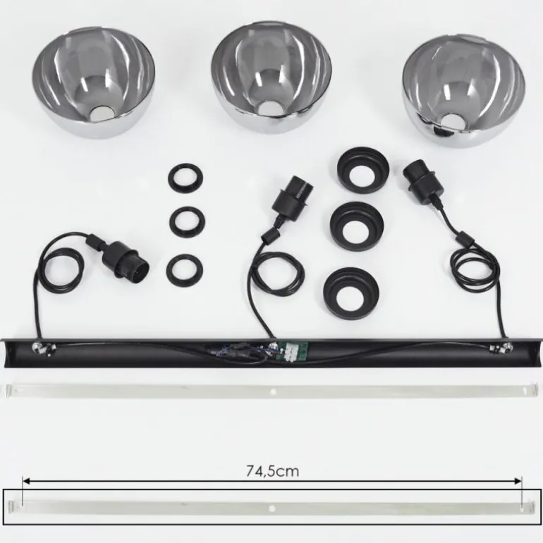 Suspension Morzine Noir, 3 lumières