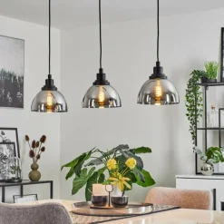 Suspension Morzine Noir, 3 lumières