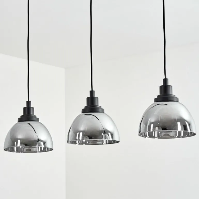 Suspension Morzine Noir, 3 lumières