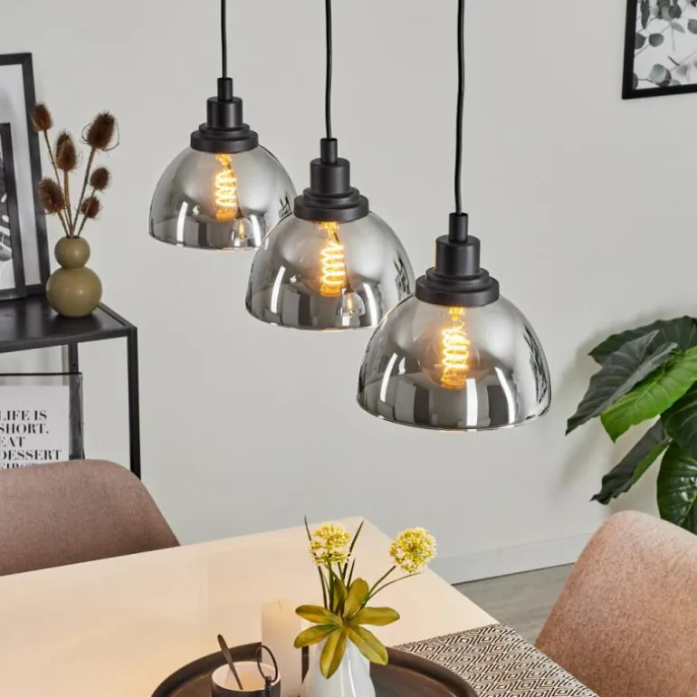 Suspension Morzine Noir, 3 lumières