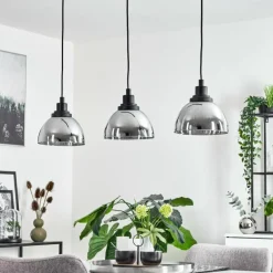 Suspension Morzine Noir, 3 lumières