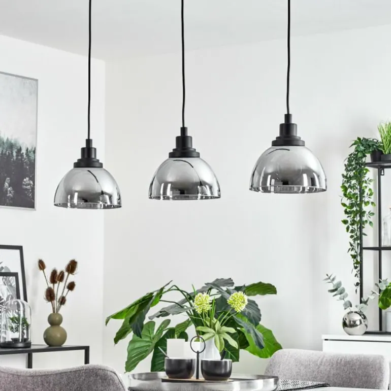 Suspension Morzine Noir, 3 lumières