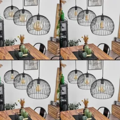 Suspension Mossay Noir, 3 lumières