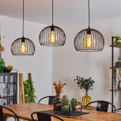 Suspension Mossay Noir, 3 lumières