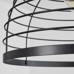 Suspension Omba Écru, Noir, 1 lumière