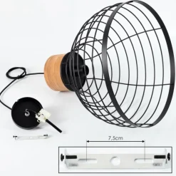 Suspension Omba Écru, Noir, 1 lumière