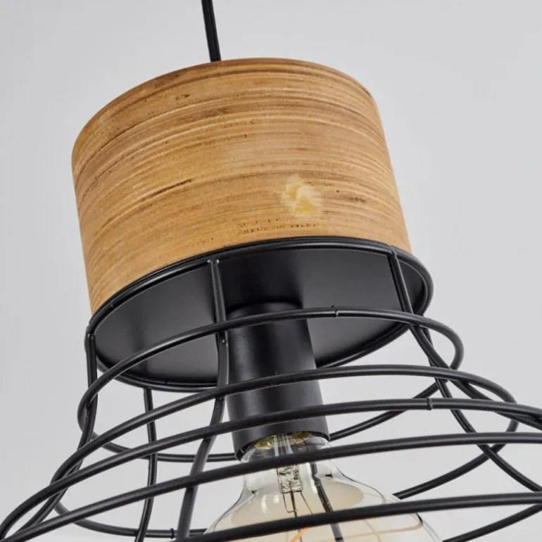 Suspension Omba Écru, Noir, 1 lumière