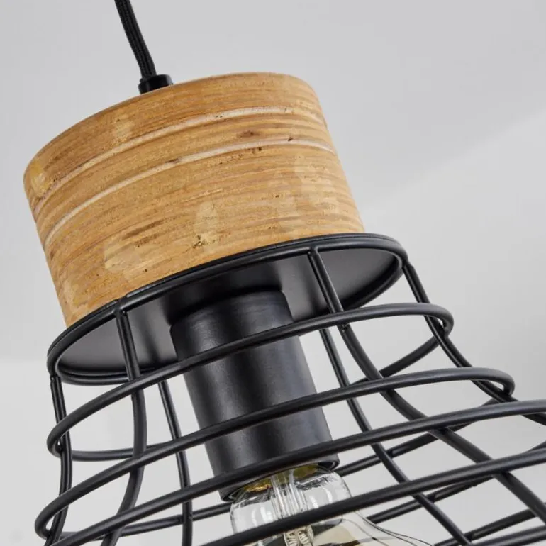 Suspension Omba Écru, Noir, 1 lumière