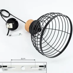 Suspension Omba Écru, Noir, 1 lumière