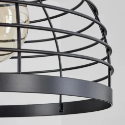 Suspension Omba Écru, Noir, 1 lumière