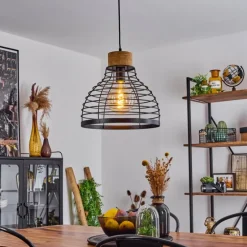 Suspension Omba Écru, Noir, 1 lumière