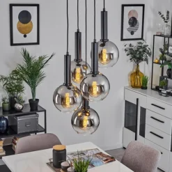 Suspension Pascal Noir, 5 lumières