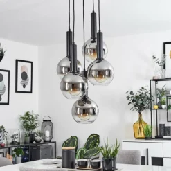 Suspension Pascal Noir, 5 lumières