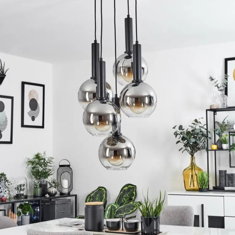 Suspension Pascal Noir, 5 lumières