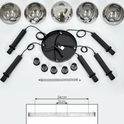 Suspension Pascal Noir, 5 lumières