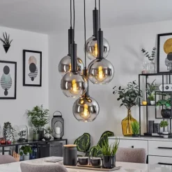 Suspension Pascal Noir, 5 lumières