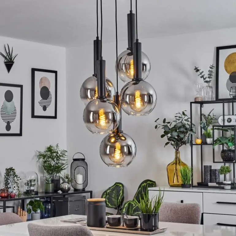 Suspension Pascal Noir, 5 lumières