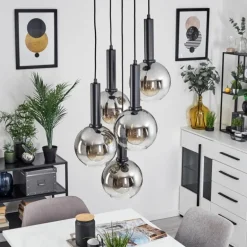 Suspension Pascal Noir, 5 lumières