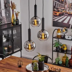 Suspension Pascal Noir, 3 lumières