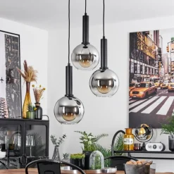 Suspension Pascal Noir, 3 lumières