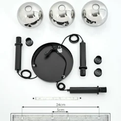 Suspension Pascal Noir, 3 lumières