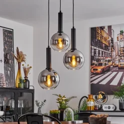 Suspension Pascal Noir, 3 lumières