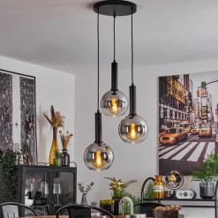 Suspension Pascal Noir, 3 lumières