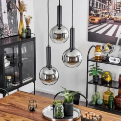 Suspension Pascal Noir, 3 lumières