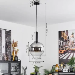 Suspension Pascal Noir, 1 lumière