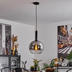 Suspension Pascal Noir, 1 lumière