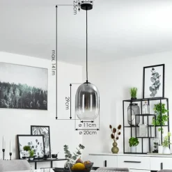 Suspension Putre Noir, 1 lumière