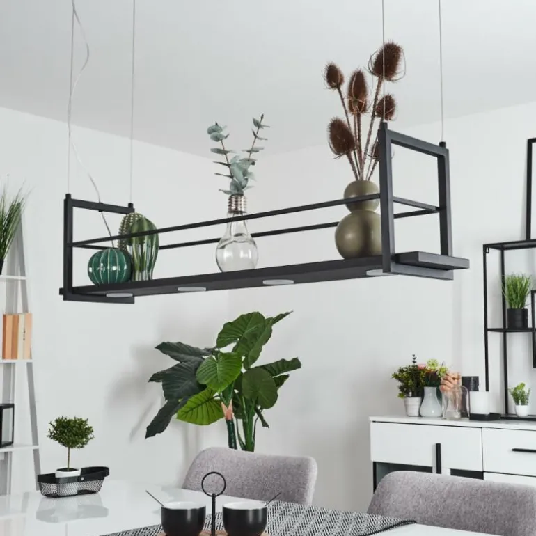 Suspension Quirihue LED Noir, Blanc, 6 lumières