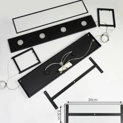 Suspension Quirihue LED Noir, Blanc, 6 lumières