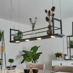 Suspension Quirihue LED Noir, Blanc, 6 lumières