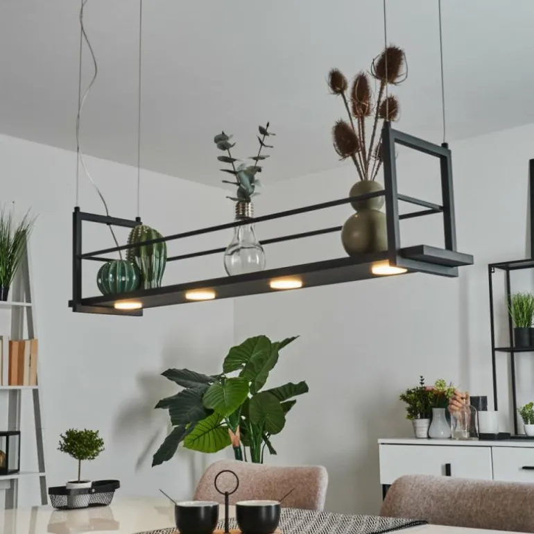 Suspension Quirihue LED Noir, Blanc, 6 lumières