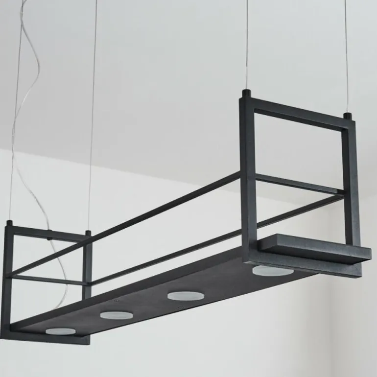 Suspension Quirihue LED Noir, Blanc, 6 lumières