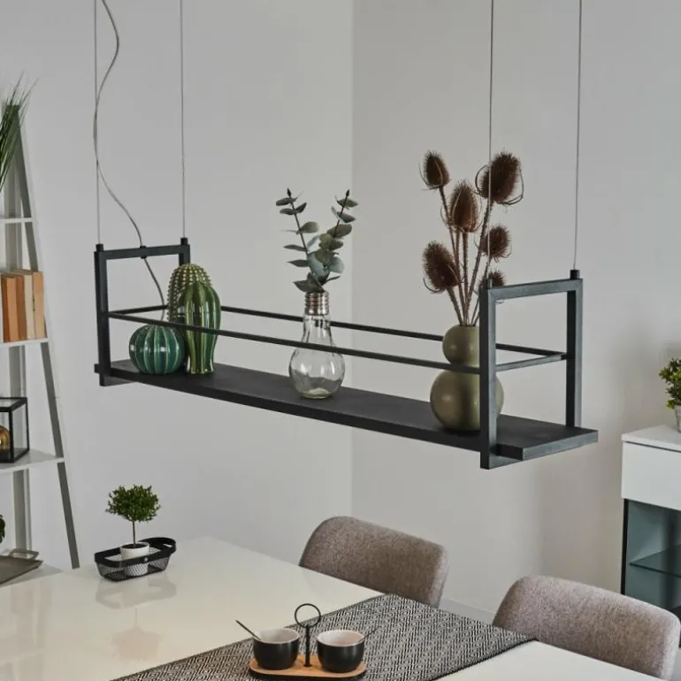 Suspension Quirihue LED Noir, Blanc, 6 lumières