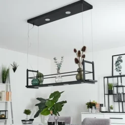 Suspension Quirihue LED Noir, Blanc, 6 lumières