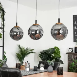 Suspension Recoutas Noir, 3 lumières