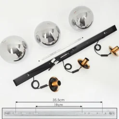 Suspension Recoutas Noir, 3 lumières