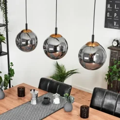 Suspension Recoutas Noir, 3 lumières