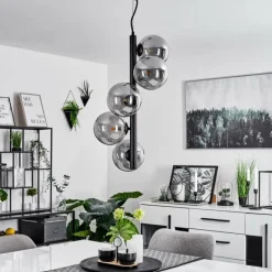 Suspension Remaisnil Noir, 5 lumières