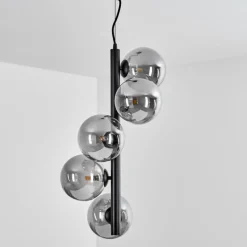 Suspension Remaisnil Noir, 5 lumières