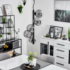 Suspension Remaisnil Noir, 5 lumières