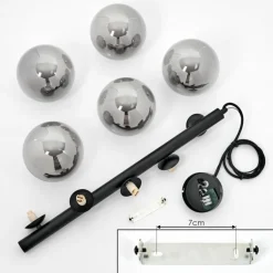 Suspension Remaisnil Noir, 5 lumières