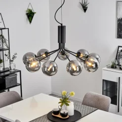 Suspension Remaisnil Noir, 9 lumières